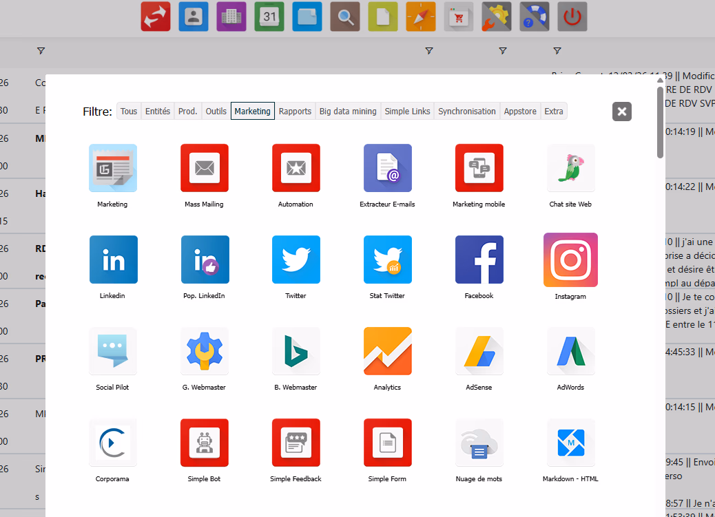Simple CRM marketing preview