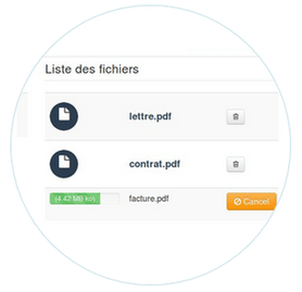 la liste des fichiers et/ou documents