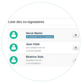 la liste de co-signataires
